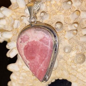 Sale - Rhodochrosite natural gemstone pendant